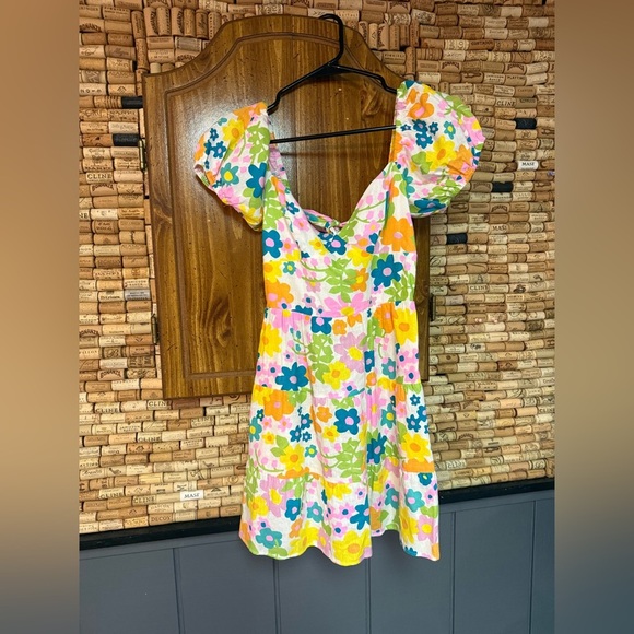 NWT Show Me Your Mumu Cathy Mimi floral linen blend colorful mini dress sz XS - Picture 2 of 8